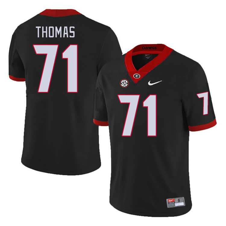#71 Andrew Thomas Georgia Bulldogs Jerseys Football Stitched-Retro Black